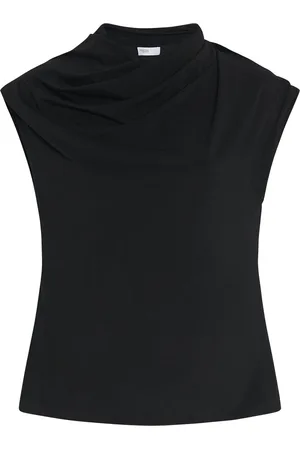 ROSETTA GETTY Twist-Neck Jersey Top