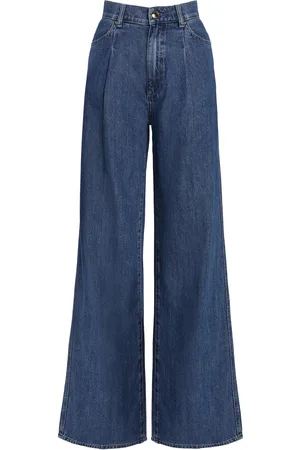 DL1961 Isabel Aura-Denim Mid-Rise Wide-Leg Jeans