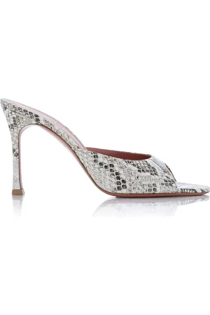 Amina Muaddi Alexa Python-Effect Leather Sandals