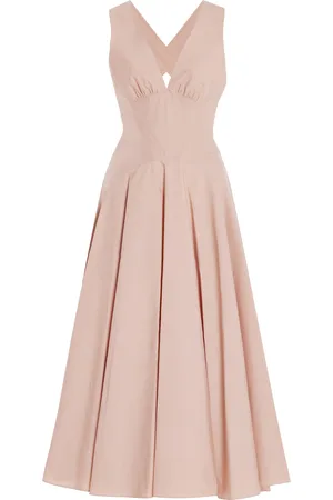 Alaïa Crossback Cotton Poplin Midi Dress