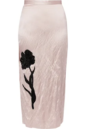 Erdem Metallic Pencil Midi Skirt