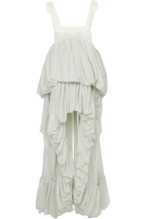 Chloé Lace-Trimmed Organic Silk Habotai Bubble Gown