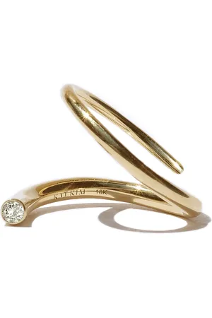 Kat Kim 18K Yellow Crescendo Diamond Pin Ring