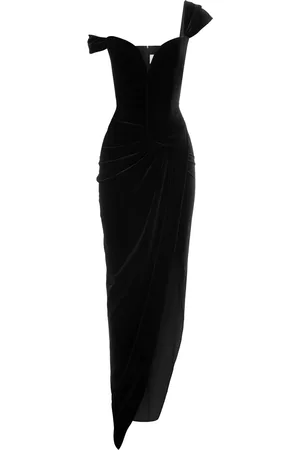 ALEX PERRY Off-The-Shoulder Velvet Corset Gown