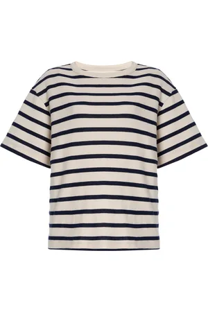 Citizens of Humanity Azure Striped Cotton T-Shirt
