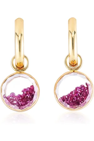Moritz Glik 18K Yellow Ruby Shaker Huggie Earrings