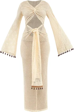 Andrea Iyamah Terry Cutout Crochet Maxi Dress