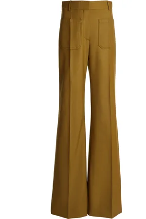 Victoria Beckham Alina High-Rise Wool Suiting Wide-Leg Pants