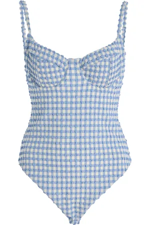 Simkhai Suni Gingham Seersucker One-Piece Swimsuit