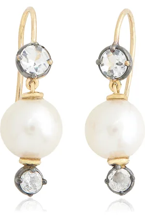 Jamie Wolf 18K Yellow Gold; Pearl And Topaz Earrings