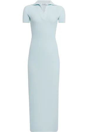 Alaïa Knit Polo Midi Dress