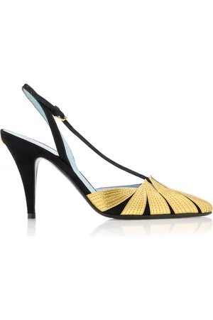 VALENTINO GARAVANI Foliage Suede; Leather Slingback Pumps