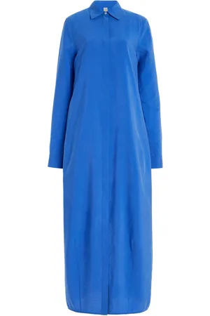 Totême Silk-Blend Maxi Shirt Dress