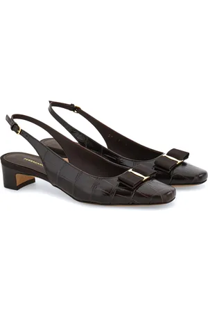 Salvatore Ferragamo Rivada Leather Slingbacks