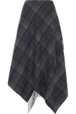 Ralph Lauren Hadiah Plaid Wool Midi Skirt