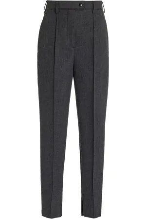 Prada High-Rise Stretch-Natté Wool Slim Pants