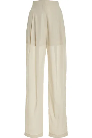 Serafini Pleated Wool-Blend Wide-Leg Pants