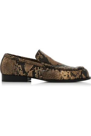 DRIES VAN NOTEN Snake-Print Leather Loafers