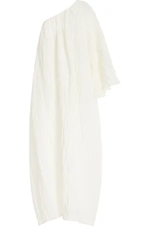 THE GARMENT Brooke Asymmetric Crinkled Linen-Cotton Maxi Dress
