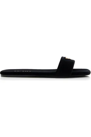 Prada Velvet Slide Sandals