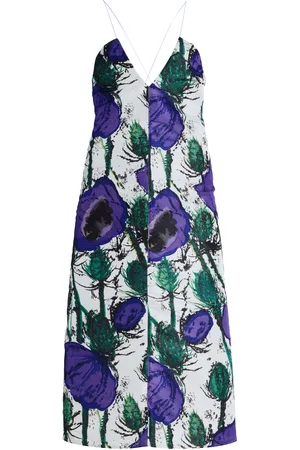 WALES BONNER Josephine Printed Cotton Sateen Midi Dress