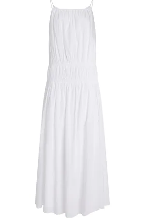 Another Tomorrow Gathered Cotton Maxi Dress