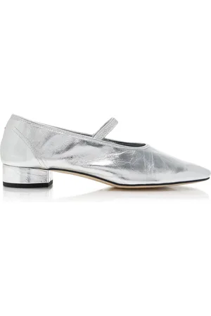 Aeyde Pippa Crushed Metallic Leather Mary Jane Pumps
