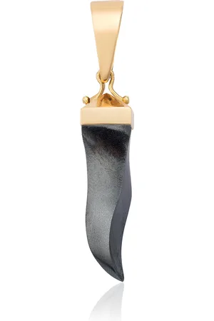 Renato Cipullo Cornicello 18K Yellow Gold Hematite Pendant