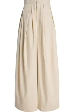 Marrakshi Life Exclusive The High-Waisted Pleated Cotton Trousers