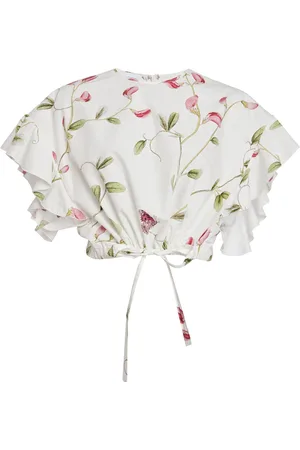 Giambattista Valli Ruffled Cotton Poplin Top