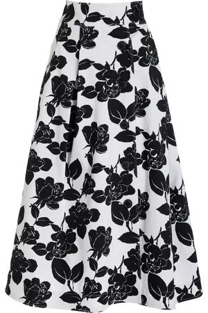 Carolina Herrera Button-Front Cotton Poplin Midi Skirt