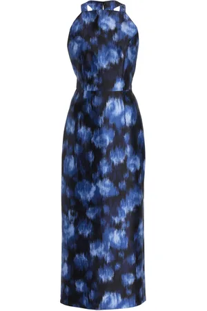 Michael Kors Silk-Wool Shantung Midi Dress