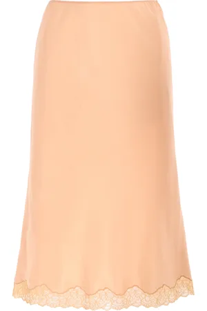 The Row Irene Lace-Trimmed Satin Slip Skirt