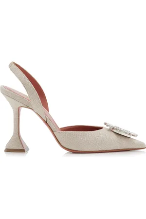 Amina Muaddi Begum Canvas Slingback Pumps