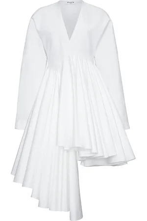 Alaïa Asymmetric Cotton Mini Wrap Dress