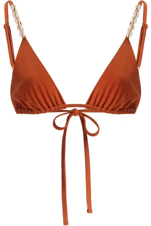 Sara Cristina Cowries-Detailed Bikini Top
