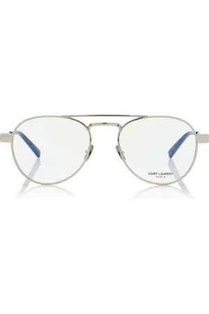 Saint Laurent Aviator-Frame Metal Glasses