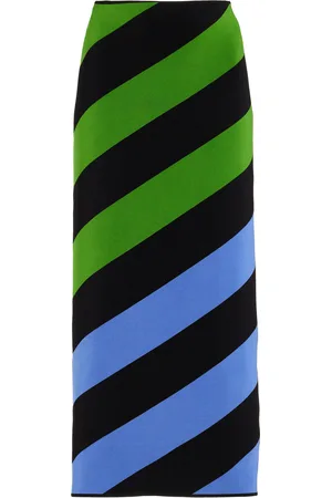 Carolina Herrera Striped Knit Pencil Midi Skirt