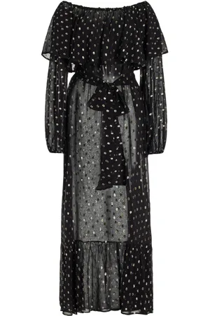 FRANCOISE Exclusive Mila Off-The-Shoulder Crepe Jacquard Maxi Dress