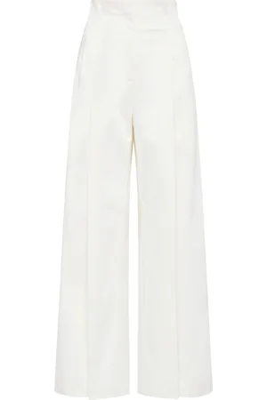 St Agni Paperbag-Waist Organic Cotton-Blend Wide-Leg Pants