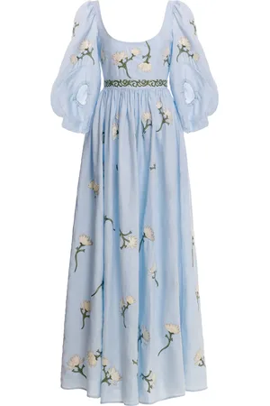 Agua by Agua Bendita Viviane Embroidered Linen Maxi Dress