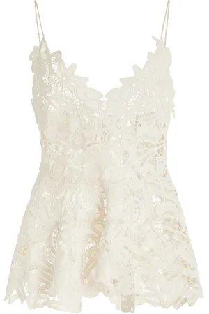 ULLA JOHNSON Lotta Linen Lace Tank Top