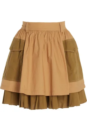 ULLA JOHNSON Jaqueline Pleated Cotton Mini Skirt