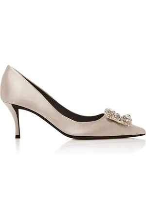 Roger Vivier Flower Embellished Satin Pumps