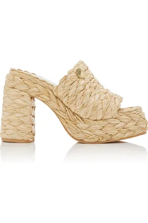 Stella McCartney Skyla Woven Raffia Platform Mules
