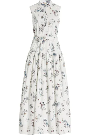 ADAM LIPPES Floral Stretch-Cotton Poplin Dress