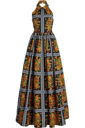 Carolina Herrera Cotton Faille Halter Ball Gown