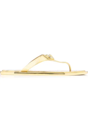 VERSACE La Vacanza Metallic Thong Sandals