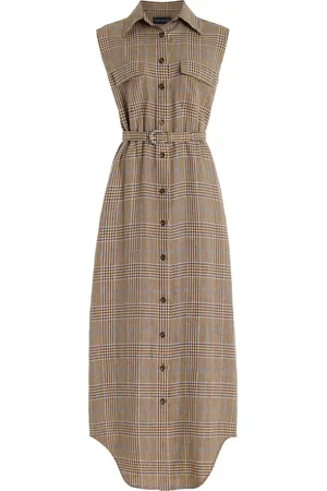 BRANDON MAXWELL The Lilian Linen-Cotton Midi Dress