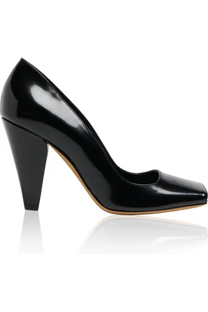Khaite Cedar Peep-Toe Leather Pumps